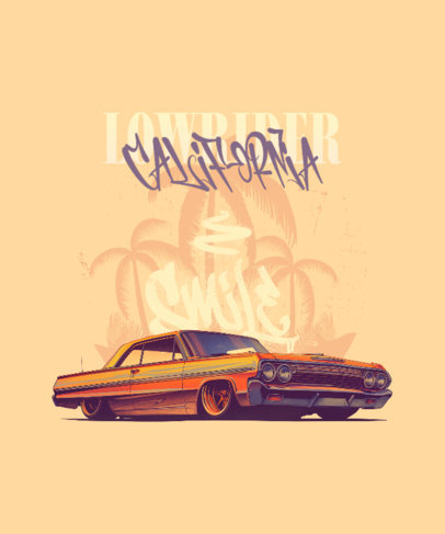 Chicano-Style T-Shirt Design Creator Featuring an Illustrated Lowrider  6424g