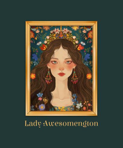 T-Shirt Design Maker Featuring a Painting Inspired by a Historical Romance