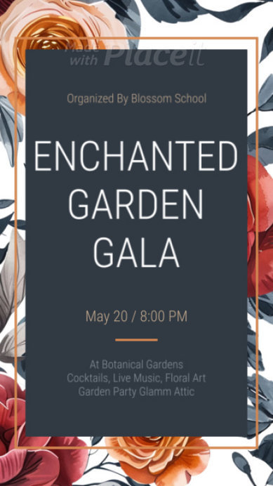 Instagram Story Video Maker for an Enchanted Gala Garden Event