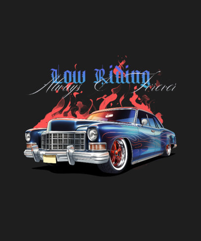 T-Shirt Design Template Featuring a Flaming Vintage Automobile 6424i