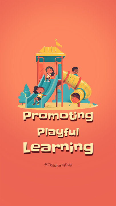 Instagram Story Creator With Illustrated Kids Playing for Children's Day 6595c