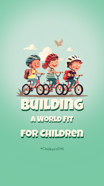 Instagram Story Template Featuring a Children's Day-Inspired Quote and Graphic 6595d