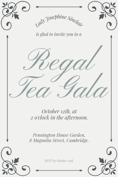 Invitation Generator Featuring an Elegant Style Inspired by a Historical Romance 6531g-6584
