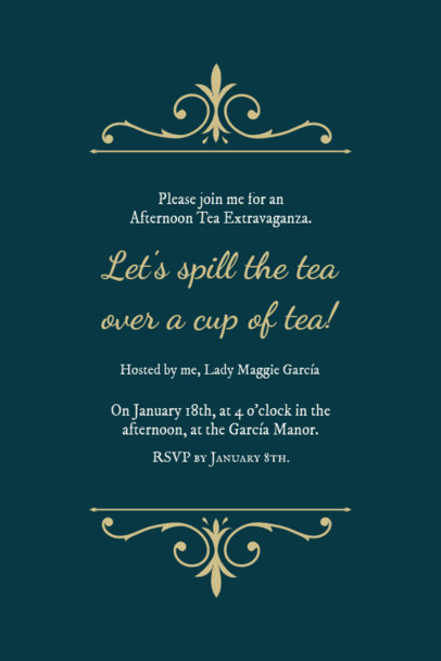 Afternoon Tea Invitation Generator Inspired by a Historical Romance Show