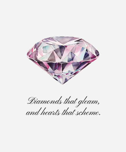 T-Shirt Design Creator With a Diamond Graphic Inspired by a Historical Romance 3408j-6583
