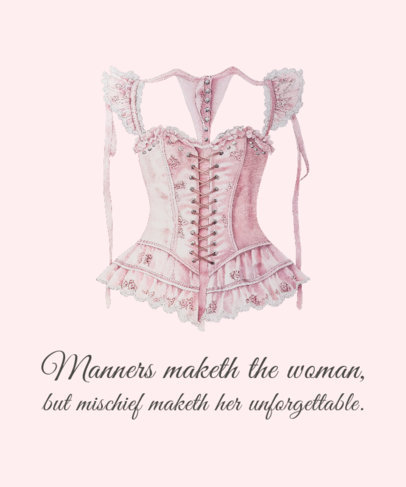 T-Shirt Design Template Featuring a Historical Romance-Inspired Corset Graphic 6156o-6583