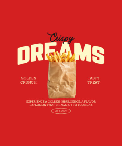 T-Shirt Design Creator Featuring a Bag of French Fries and a Phrase