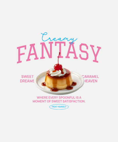 T-Shirt Design Template Featuring an AI-Generated Flan with a Phrase