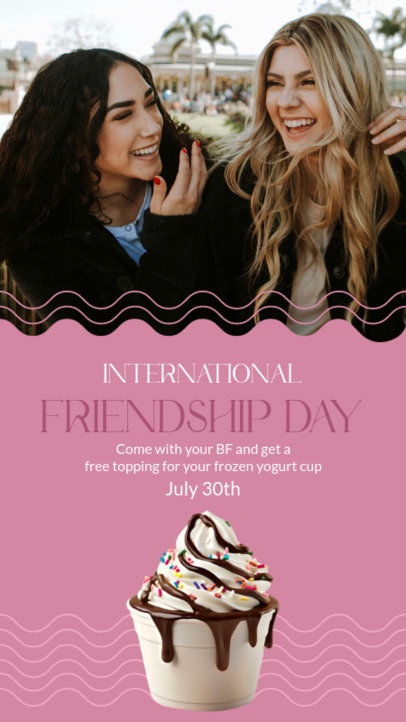 BFF Day Instagram Story Maker to Promote a Free Frozen Yogurt Topping 6526