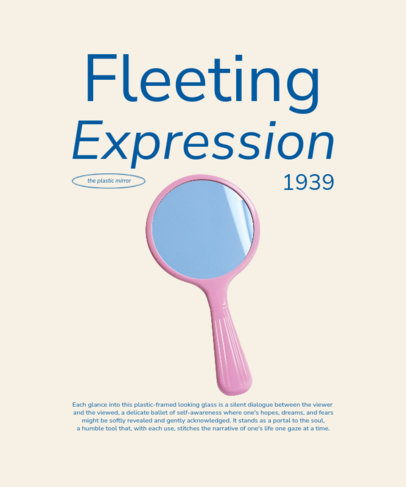 T-Shirt Design Template Featuring a Hand Mirror with a Customizable Quote