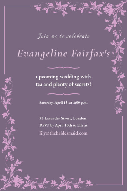 Bridal Tea Invitation Creator Inspired by a Historical Romance TV Program