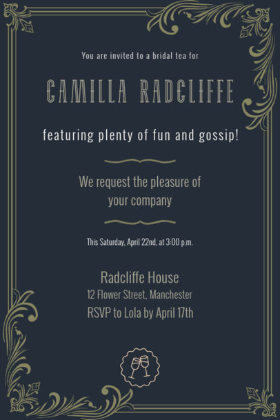 Luxury Invitation Template With a Bride Shower Event Inspired by a Historical Romance Show 5595o-6586