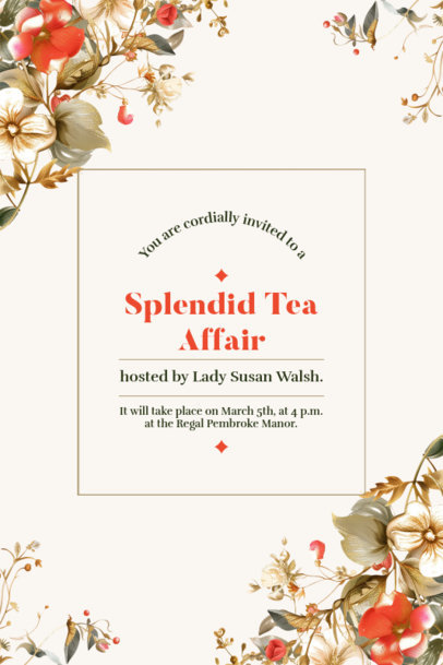 Regency Era-Themed Invitation Generator for a Tea Affair Inspired by a Historical Romance 6586