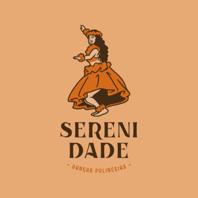 Polynesian Dance Studio Logo Template with a Hula Dancer Graphic