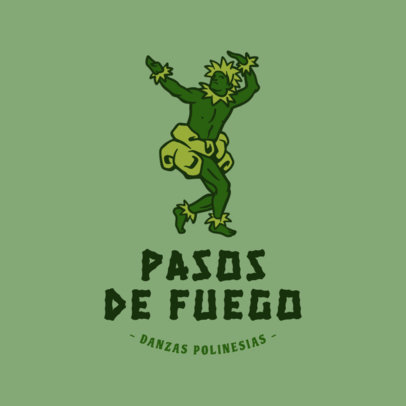 Logo Generator Featuring a Male Dancer Graphic for a Polynesian Dance Academy
