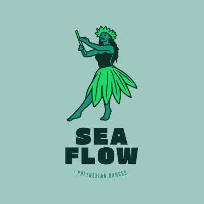 Online Logo Template with a Hula Dancer for a Polynesian Rhythms Studio