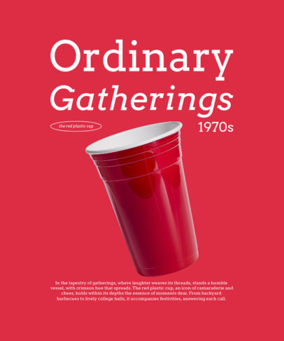 T-Shirt Design Generator Featuring a Plastic Cup with Customizable Text ed6996f