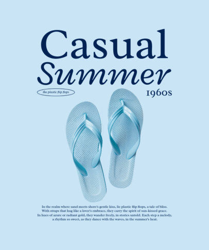 T-Shirt Design Creator Featuring AI-Made Beach Sandals with Customizable Text ed6996i