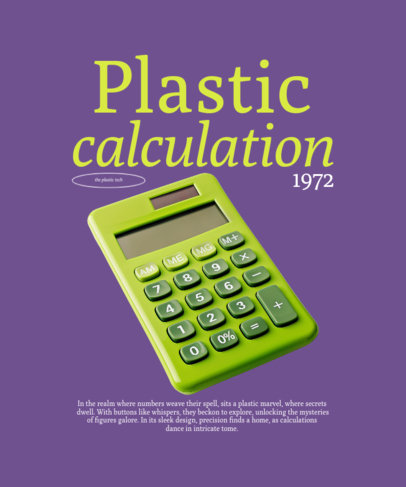 T-Shirt Design Generator Featuring a Colorful Calculator with a Customizable Text ed6996j