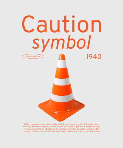 T-Shirt Design Template Featuring a Traffic Cone Generated by AI ed6996k