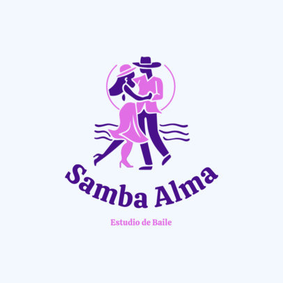 Logo Maker for a Samba Dance School with a Dancing Couple 6522d