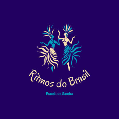 Brazilian Samba School Logo Generator Featuring Illustrated Dancers 6522e