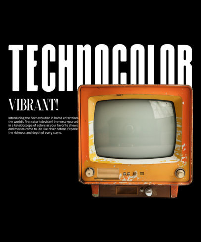 T-Shirt Design Template Featuring an Old Television ed7000e
