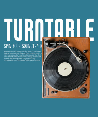 T-Shirt Design Maker Featuring a Retro Turntable Graphic ed7000h
