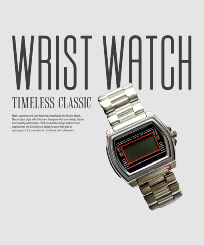 T-Shirt Design Maker Featuring a Retro Wrist Watch ed7000l