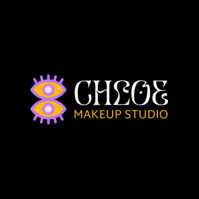 Logo Creator for a Professional Makeup Bar With Eye Graphics