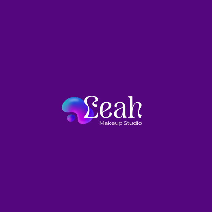 Logo Generator for a Makeup Studio Featuring a Gradient Bubble