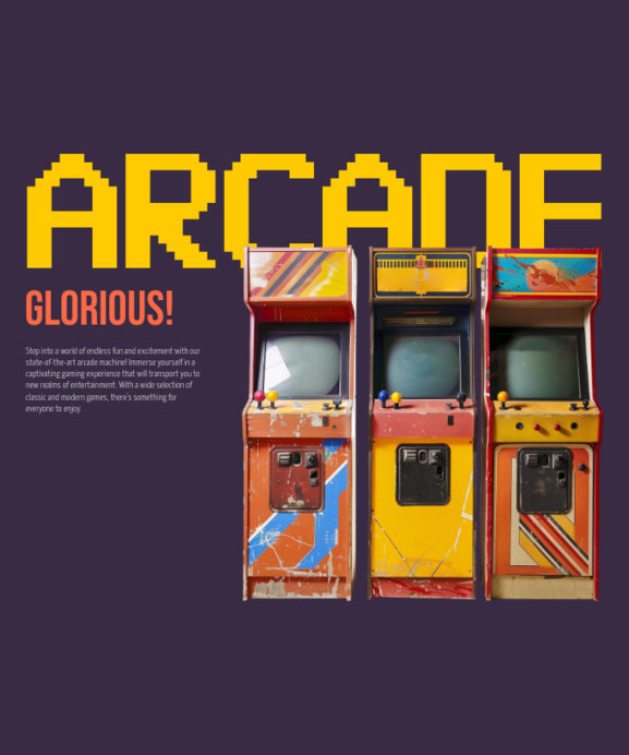 Placeit - T-Shirt Design Generator Featuring Colorful Retro Arcade Machines