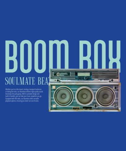 T-Shirt Design Creator Featuring a Retro Boombox Generated by AI ed7000j