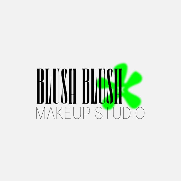 Makeup Studio Logo Creator Featuring a Neon Flower 