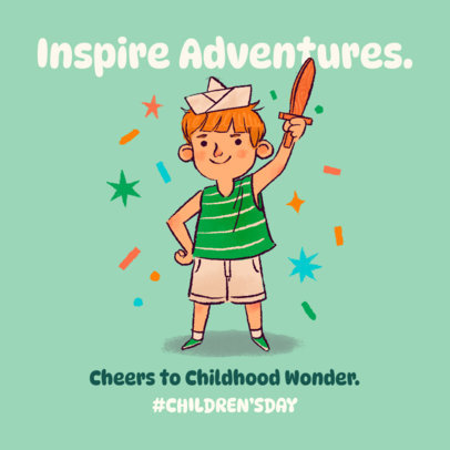 Instagram Post Creator for Children's Day With an Adventurous Theme 6598c
