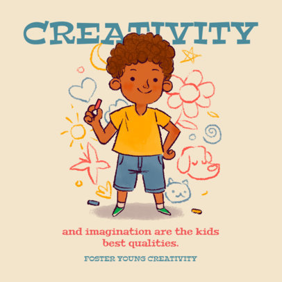 Instagram Post Template With a Creativity Quote for Children's Day 6598d