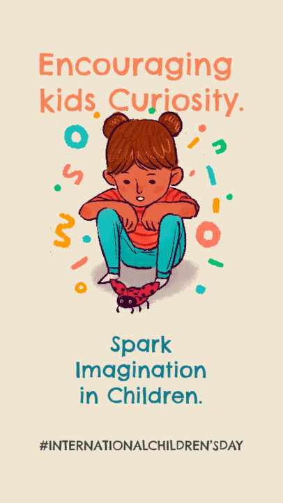 Children's Day Instagram Story Maker With an Imagination Quote 6598e