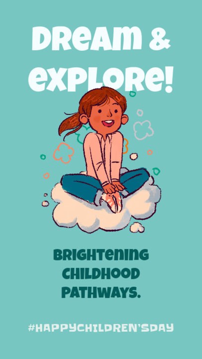 Childhood-Themed Instagram Story Template to Celebrate Children's Day 6598h