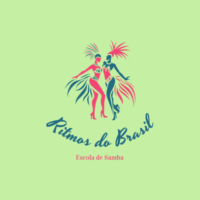 Brazilian Samba Dance School Logo Maker with Dancer Illustrations 6522h