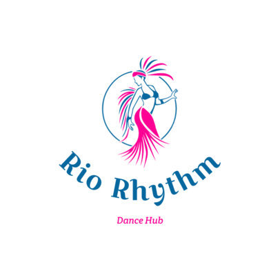 Online Logo Template for a Dance Hub Featuring a Carnival Dancer 6522j