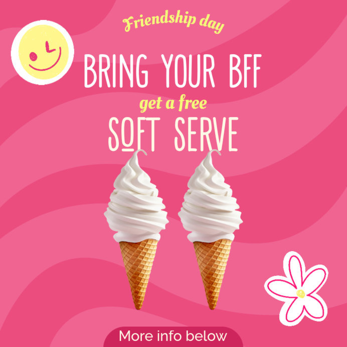 Instagram Post Maker Featuring an Ice Cream Promo for BFF Day