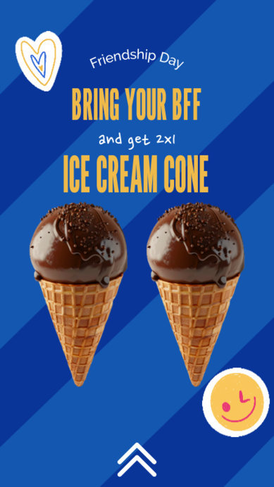 Instagram Story Template for a 2X1 Ice Cream Promo for Friendship Day