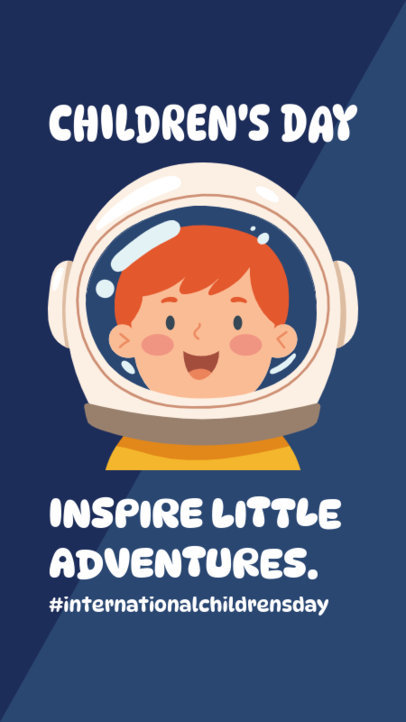 Illustrated Instagram Story Creator With a Happy Kid Graphic for Children's Day