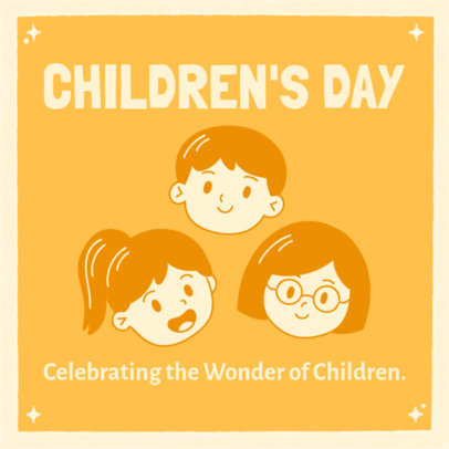 Celebratory Instagram Post Template With a Children's Day-Themed Illustration 6596e