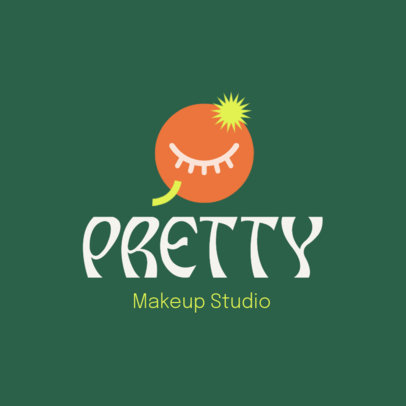 Makeup Studio Logo Maker Featuring a Y2K-Inspired Style
