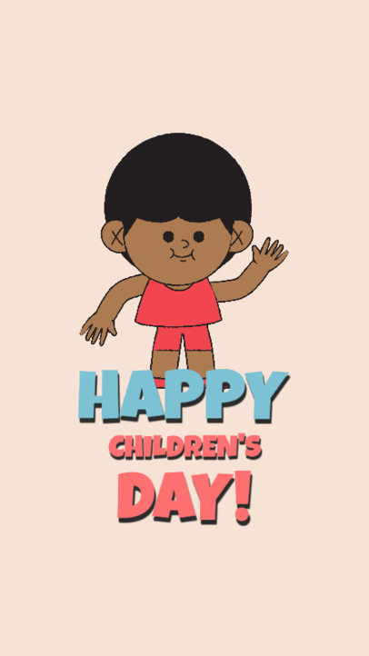 Instagram Story Maker With a Cheerful Boy for Children's Day