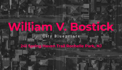 Business Card Template for Civil Engineers with an Urban Area Picture Background