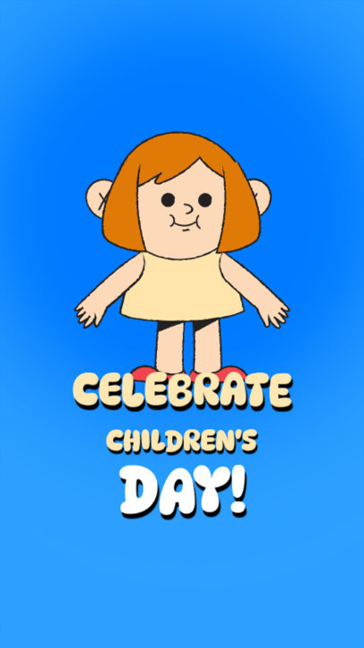 Instagram Story Creator Featuring a Girl Graphic and a Children's Day Theme