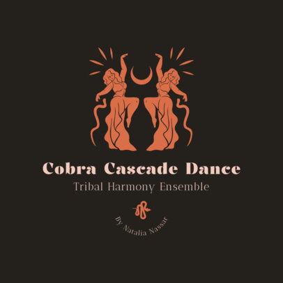 Online Logo Maker for a Tribal Dance School with Illustrated Dancers