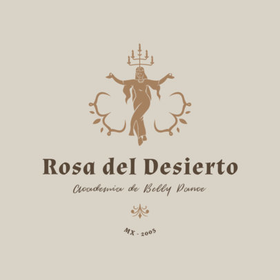 Belly Dance Academy Logo Generator with an Illustrated Female Dancer